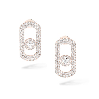 Messika 18k Rose Gold 1.34cttw Pave Diamond So Move Earrings