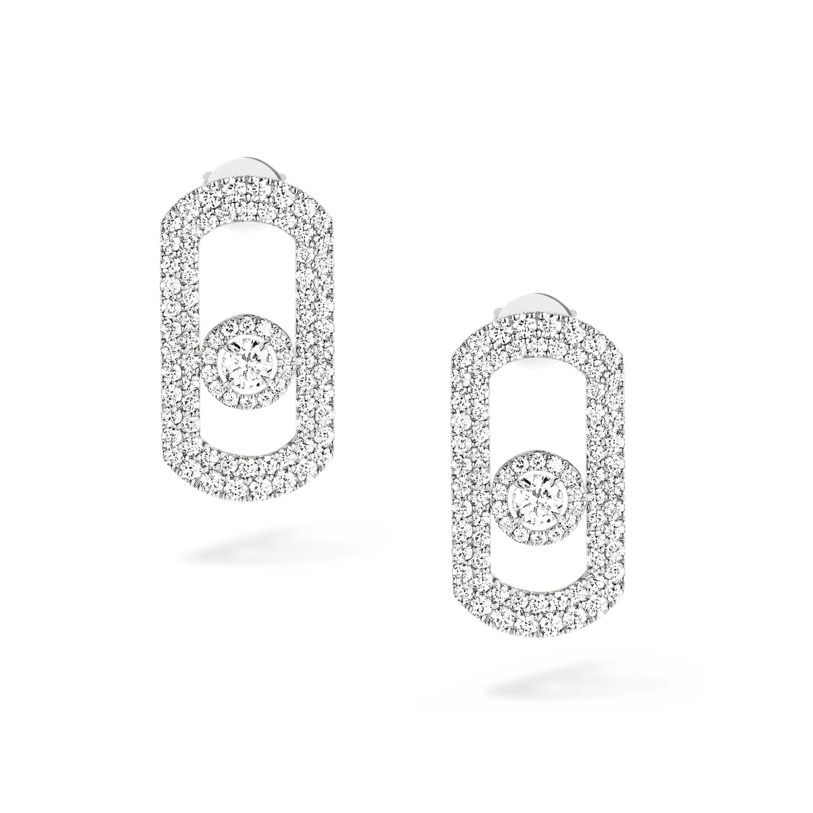 Messika 18k White Gold 1.34cttw Pave Diamond So Move Earrings Messika 18k White Gold 1.34cttw Pave Diamond So Move Earrings