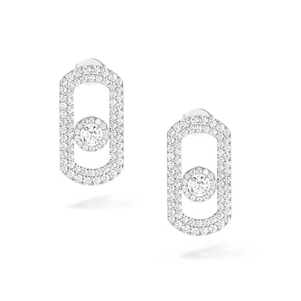 Messika 18k White Gold 1.34cttw Pave Diamond So Move Earrings Messika 18k White Gold 1.34cttw Pave Diamond So Move Earrings