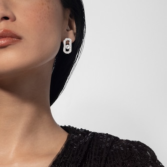 Messika 18k White Gold 1.34cttw Pave Diamond So Move Earrings Messika 18k White Gold 1.34cttw Pave Diamond So Move Earrings