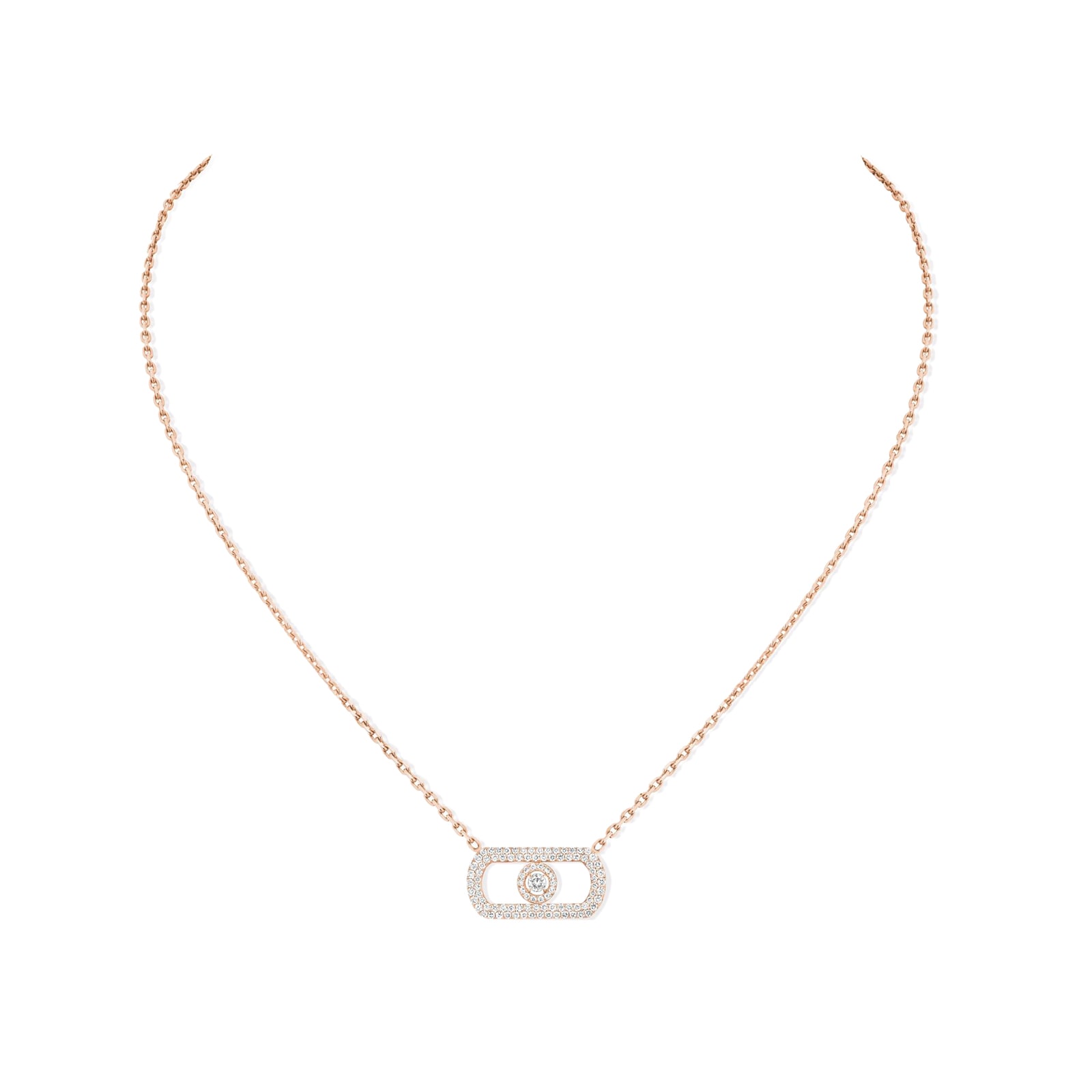 Messika 18k Rose Gold 0.67cttw Pave Diamond So Move Necklace 45cm Messika 18k Rose Gold 0.67cttw Pave Diamond So Move Necklace 45cm