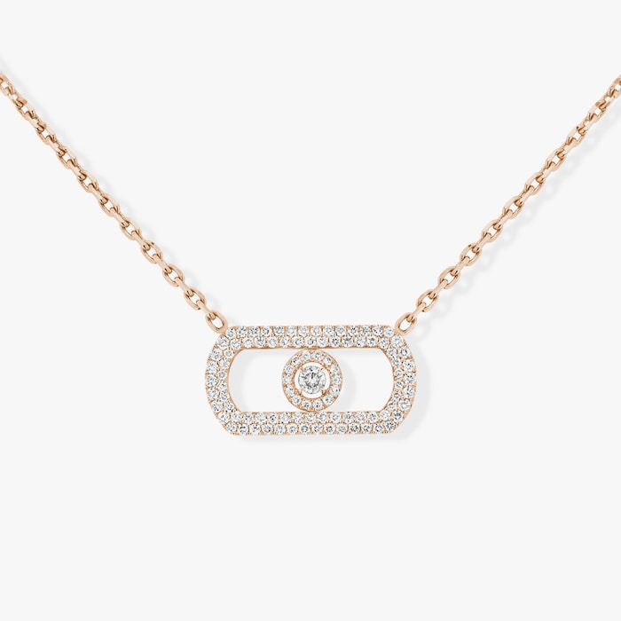Messika 18k Rose Gold 0.67cttw Pave Diamond So Move Necklace 45cm