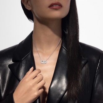 Messika 18k White Gold 0.67cttw Pave Diamond So Move Necklace 45cm