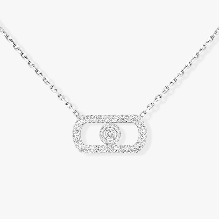 Messika 18k White Gold 0.67cttw Pave Diamond So Move Necklace 45cm