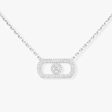 Messika 18k White Gold 0.67cttw Pave Diamond So Move Necklace 45cm