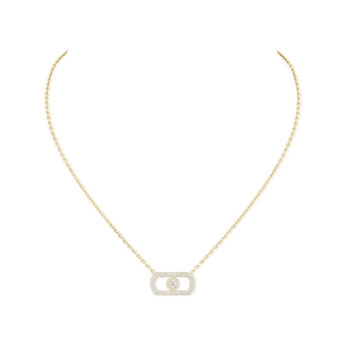Messika 18k Yellow Gold 0.67cttw Pave Diamond So Move Necklace 45cm