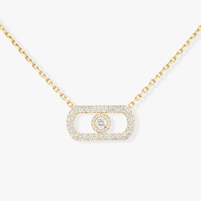 Messika 18k Yellow Gold 0.67cttw Pave Diamond So Move Necklace 45cm