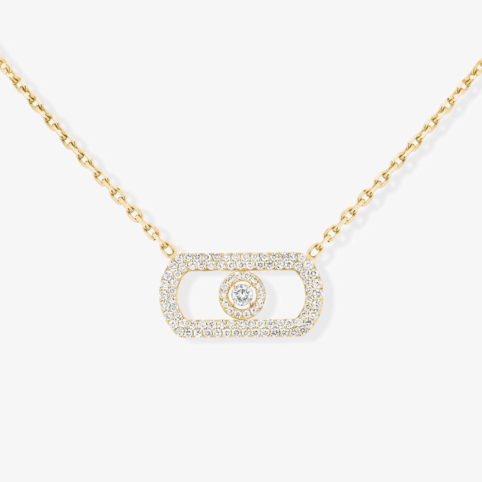 Messika 18k Yellow Gold 0.67cttw Pave Diamond So Move Necklace 45cm