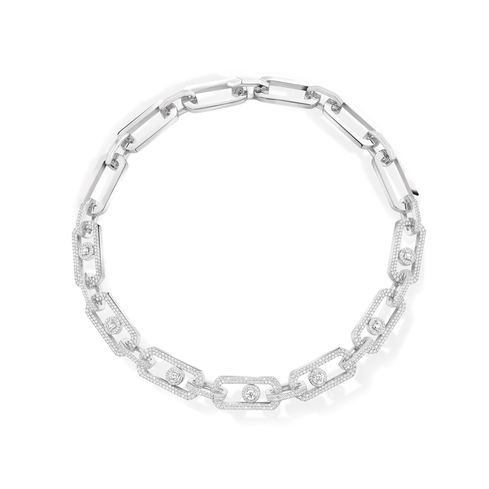 Messika 18k White Gold 8.22cttw Pave Diamond So Move Necklace