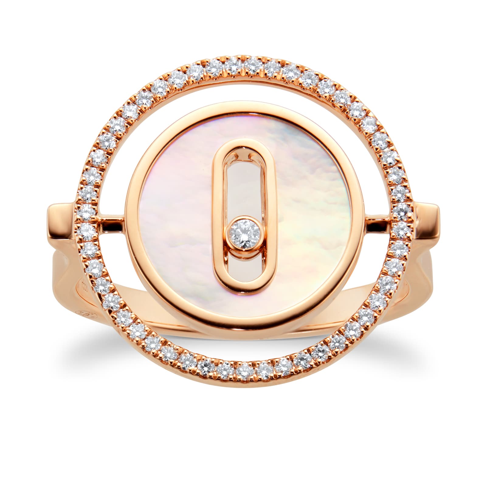 Messika 18ct Rose Gold Lucky Move 0.15cttw Diamond Mother of Pearl Ring Messika 18ct Rose Gold Lucky Move 0.15cttw Diamond Mother of Pearl Ring
