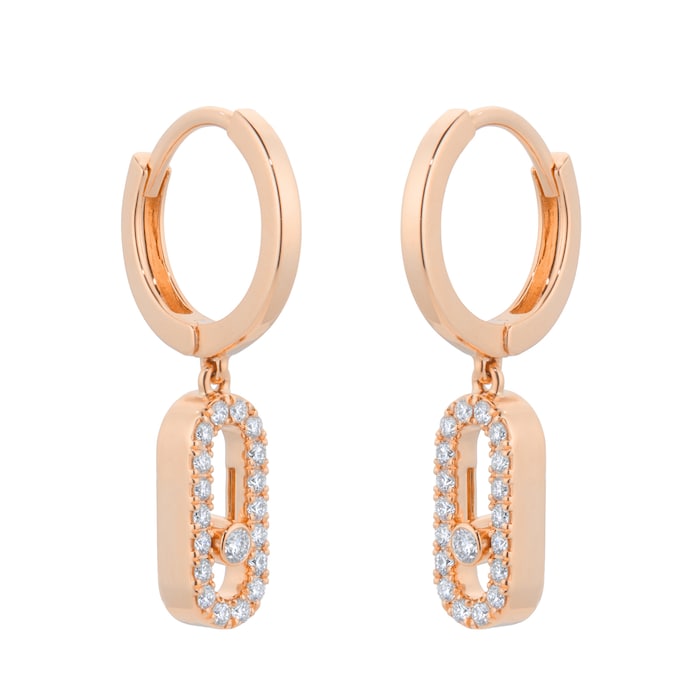 Messika 18ct Rose Gold Move Uno 0.19cttw Diamond Drop Earrings