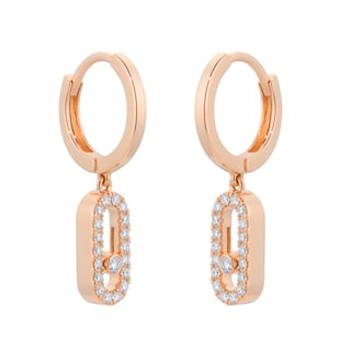 Messika 18ct Rose Gold Move Uno 0.19cttw Diamond Drop Earrings
