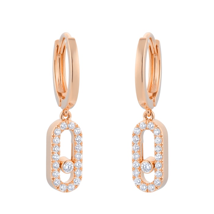 Messika 18ct Rose Gold Move Uno 0.19cttw Diamond Drop Earrings