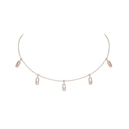 37711308 - 18ct Rose Gold Move Uno 0.61cttw Diamond Pave Drop Pendant Choker