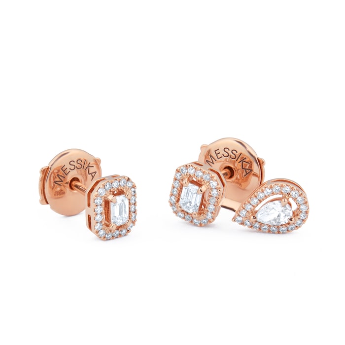 Messika 18ct Rose Gold My Twin 0.44cttw Asymmetric Stud Earrings