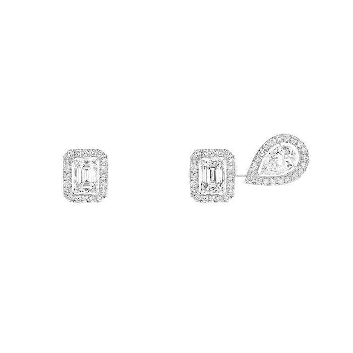 Messika 18ct White Gold My Twin 0.77cttw Aysmmetric Stud Earrings