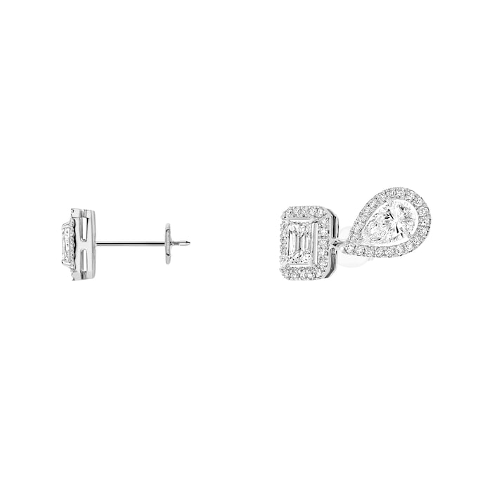 Messika 18ct White Gold My Twin 0.77cttw Aysmmetric Stud Earrings