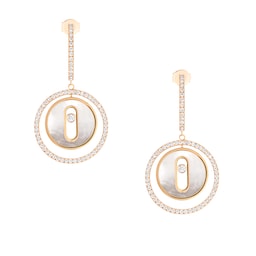 37711311 - 18ct Rose Gold Lucky Move 0.56cttw Diamond Mother of Pearl Hoop Earrings