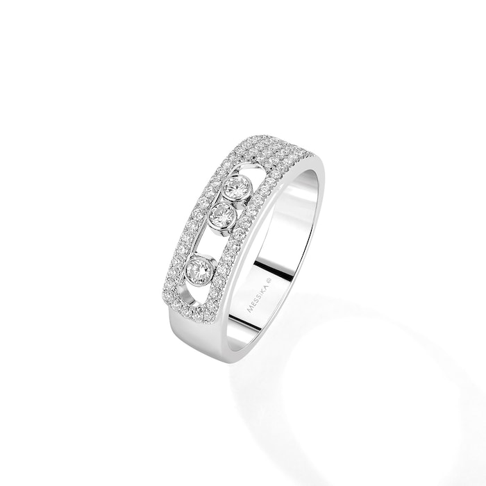 Messika 18k White Gold 0.40cttw Diamond Move Noa Ring Size 6.25