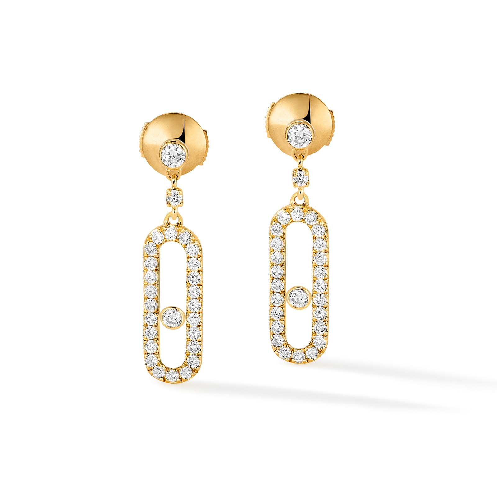 Messika 18k Yellow Gold 0.40cttw Pave Diamond Move Uno Drop Earrings