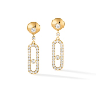 Messika 18k Yellow Gold 0.40cttw Pave Diamond Move Uno Drop Earrings Messika 18k Yellow Gold 0.40cttw Pave Diamond Move Uno Drop Earrings