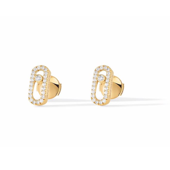 Messika 18k Yellow Gold 0.18cttw Diamond Move Uno Stud Earrings