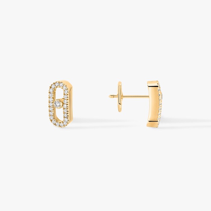 Messika 18k Yellow Gold 0.18cttw Diamond Move Uno Stud Earrings