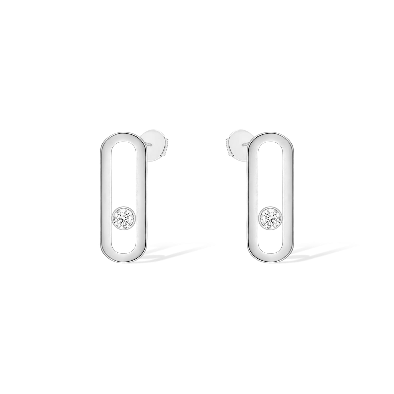 Messika 18ct White Gold 0.16cttw Pave Diamond Move Uno Stud Earrings Messika 18ct White Gold 0.16cttw Pave Diamond Move Uno Stud Earrings