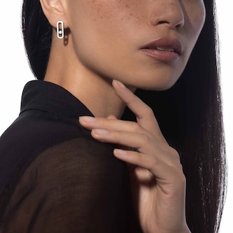 Messika 18k White Gold 0.16cttw Pave Diamond Move Uno Stud Earrings Messika 18k White Gold 0.16cttw Pave Diamond Move Uno Stud Earrings