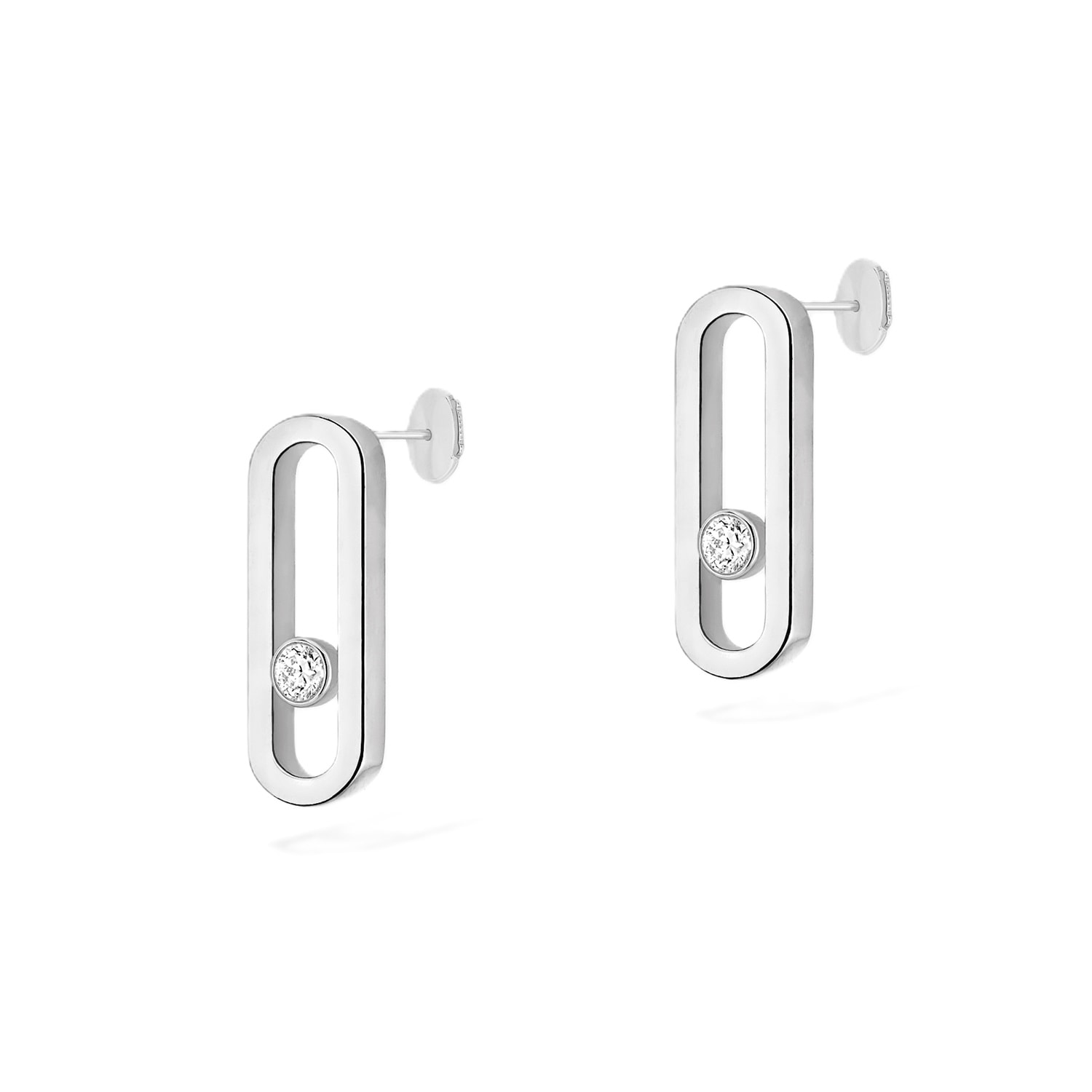 Messika 18ct White Gold 0.16cttw Pave Diamond Move Uno Stud Earrings Messika 18ct White Gold 0.16cttw Pave Diamond Move Uno Stud Earrings