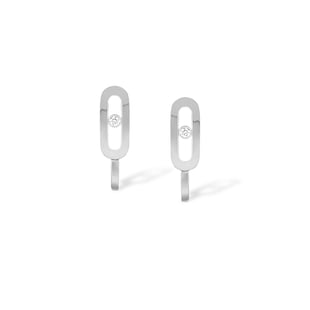Messika 18ct White Gold Move Uno 0.015ct Diamond Mini Hoops