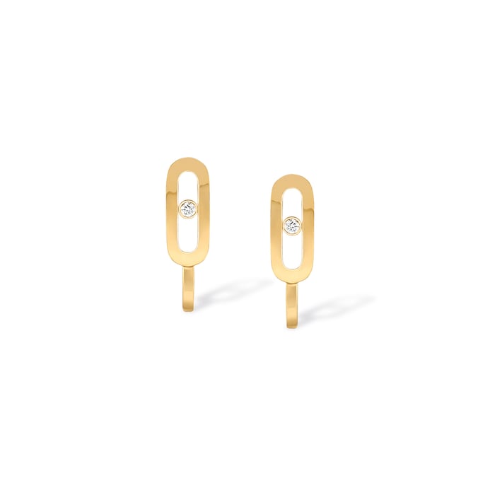 Messika 18ct Yellow Gold Move Uno 0.015ct Diamond Mini Hoops