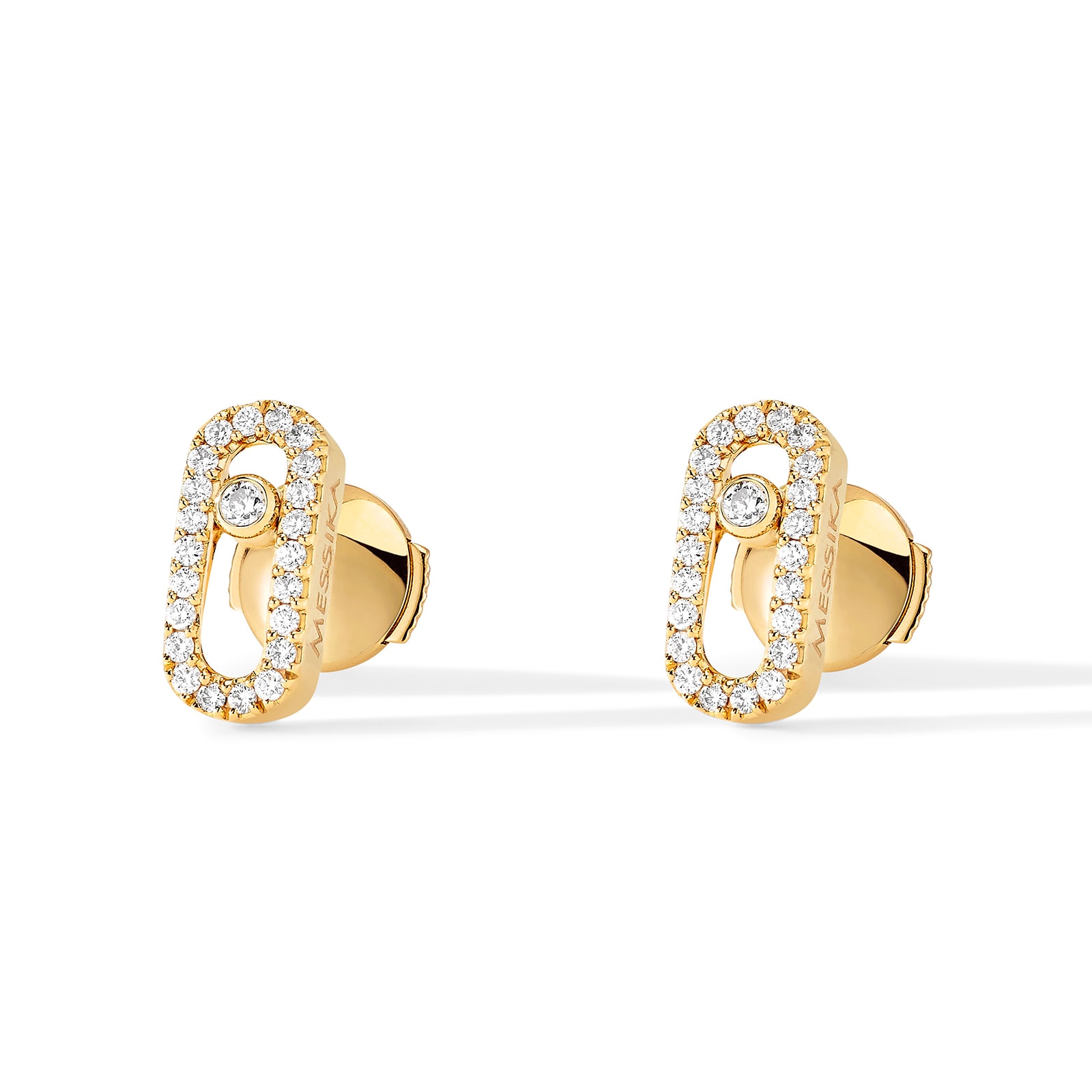 Messika 18ct Yellow Gold Move Uno 0.18ct Diamond Stud Earrings