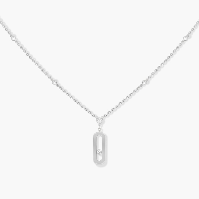 Messika 18ct White Gold Move Uno 0.13ct Diamond Long Necklace