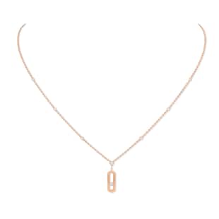 Messika 18ct Rose Gold Move Uno 0.13ct Diamond Long Necklace