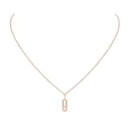 37711368 - 18ct Rose Gold Move Uno 0.13ct Diamond Long Necklace