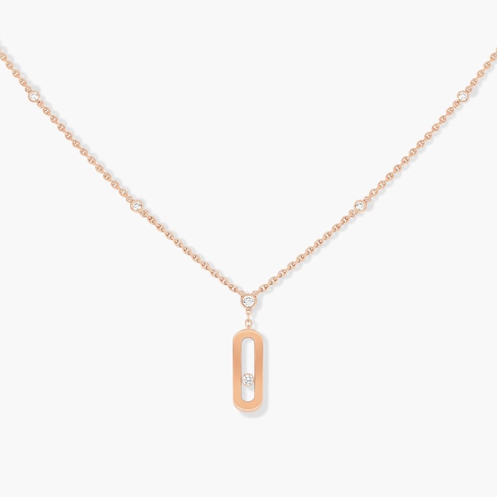 Messika 18ct Rose Gold Move Uno 0.13ct Diamond Long Necklace