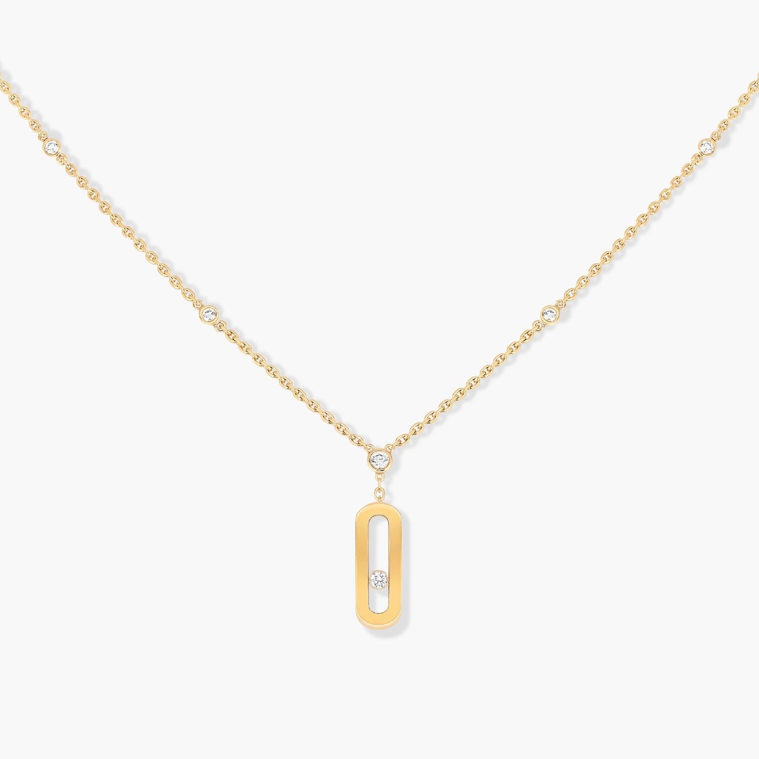 Messika 18ct Yellow Gold Move Uno 0.13ct Diamond Long Necklace Messika 18ct Yellow Gold Move Uno 0.13ct Diamond Long Necklace