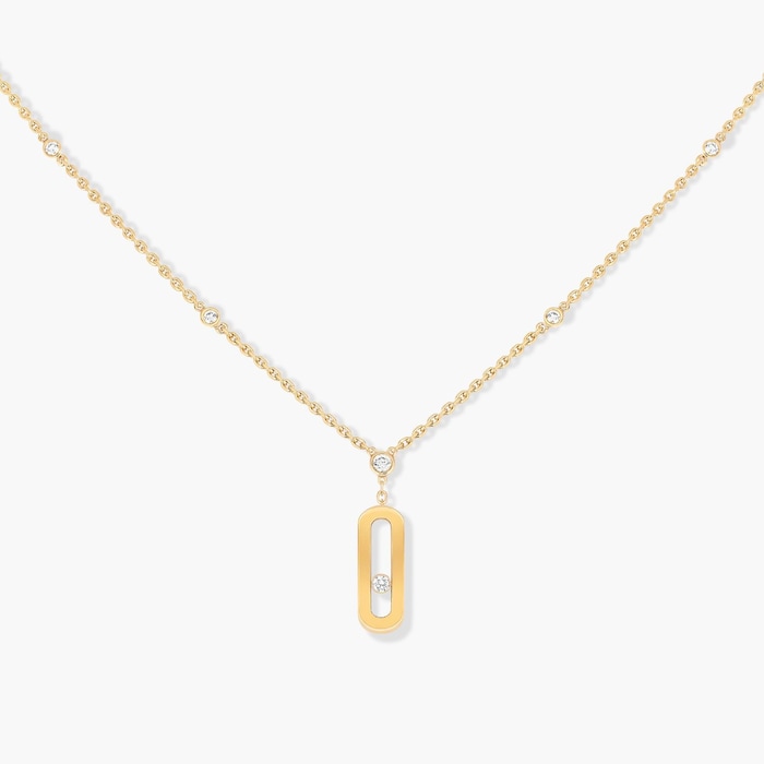 Messika 18ct Yellow Gold Move Uno 0.13ct Diamond Long Necklace