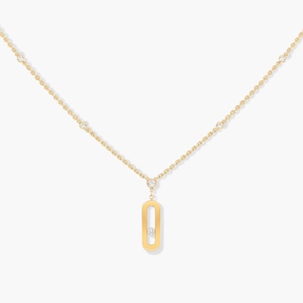 Messika 18ct Yellow Gold Move Uno 0.13ct Diamond Long Necklace