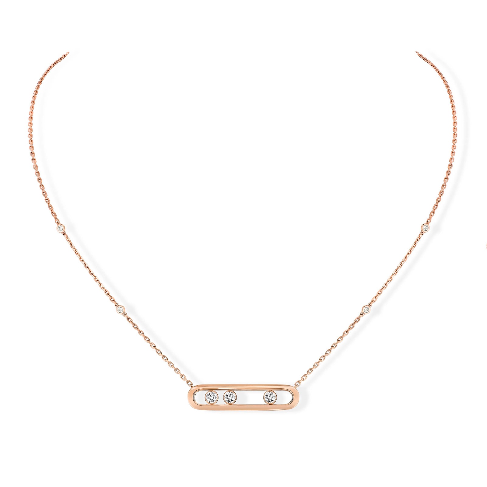 Messika 18ct Rose Gold Move 0.25ct Diamond Necklace