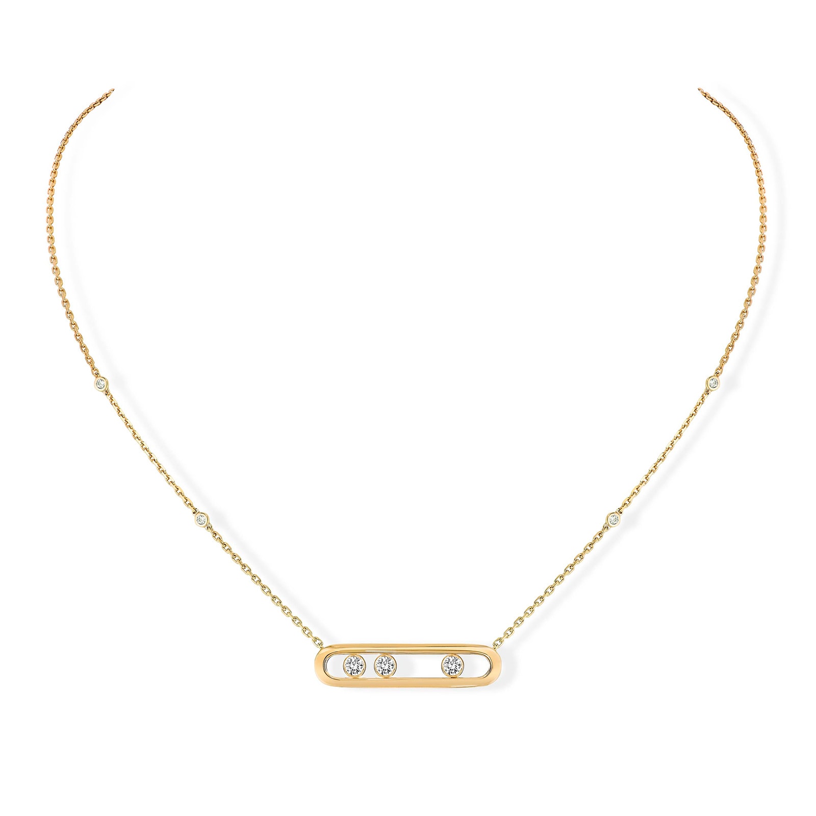 18ct Yellow Gold Move 0.25ct Diamond Necklace