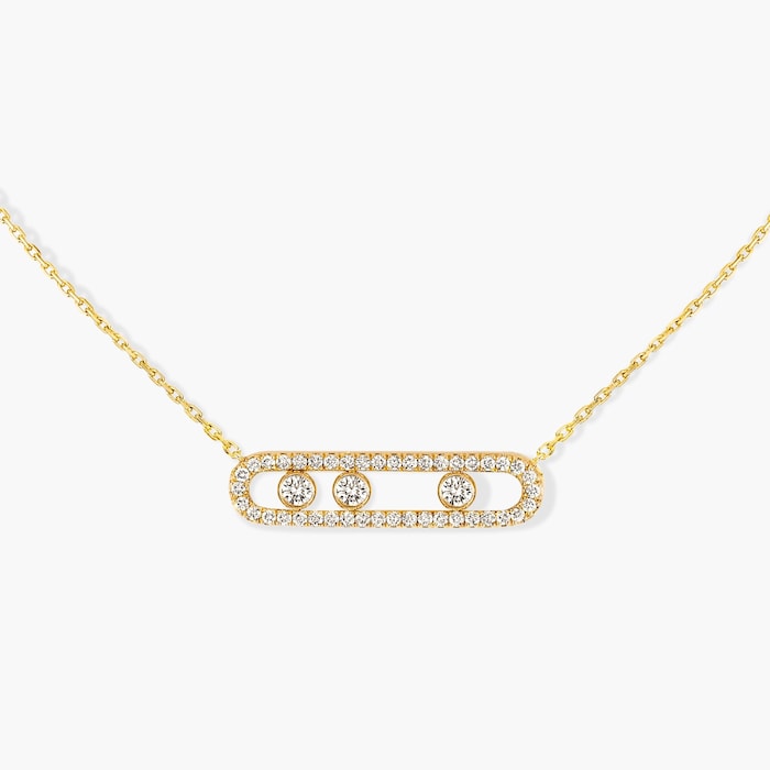 Messika 18ct Yellow Gold Move 0.65ct Pave Diamond Necklace