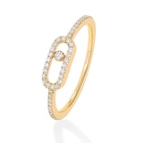 Messika 18ct Yellow Gold Move Uno 0.15ct Pave Diamond Ring - Ring Size O