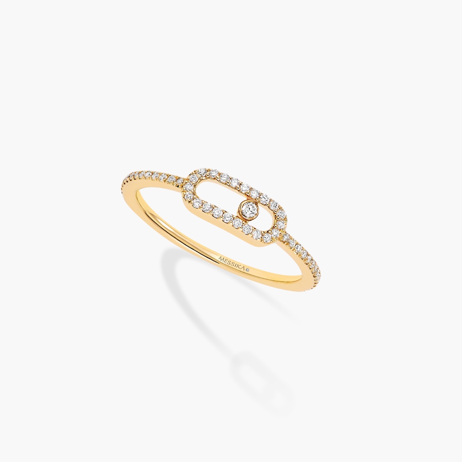 Messika 18ct Yellow Gold Move Uno 0.15ct Pave Diamond Ring Messika 18ct Yellow Gold Move Uno 0.15ct Pave Diamond Ring