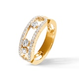 Messika 18ct Yellow Gold Move Classique 0.55ct Pave Diamond Ring - Ring Size N