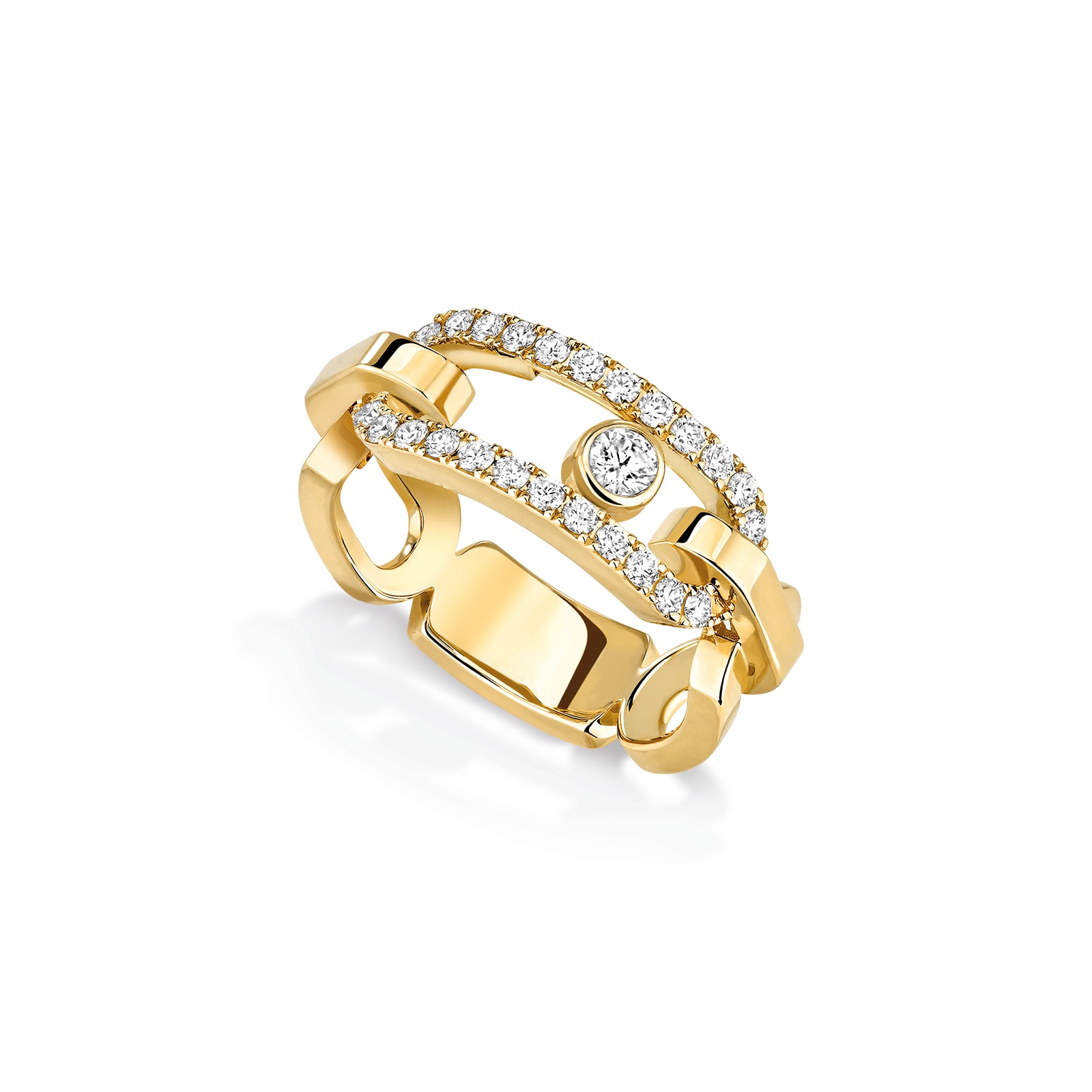 Messika 18ct Yellow Gold Move Link 0.45cttw Diamond Ring Ring Size N 12728 YG Mappin and Webb