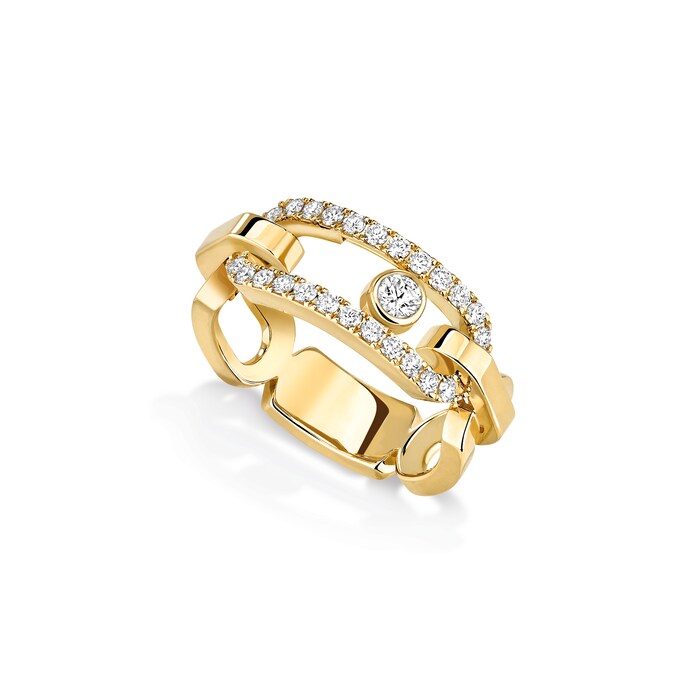 Messika 18ct Yellow Gold Move Link 0.45ct Diamond Ring