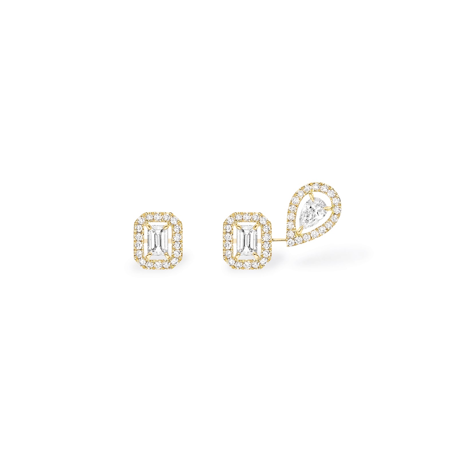 18ct Yellow Gold My Twin 1 + 2 0.10ct Diamond Earrings