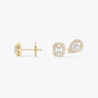 Messika 18ct Yellow Gold My Twin 1 + 2 0.10ct Diamond Earrings